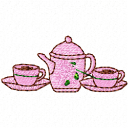 Teapots Embroidery Design 10 Teapots Embroidery Design 10